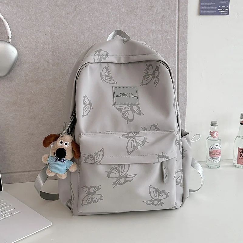 Ins Style Lightweight Dual Shoulder Backpack for Women Traveling Fashion Butterfly High School Bag Suitable for Junior High Scho thumbnail 4