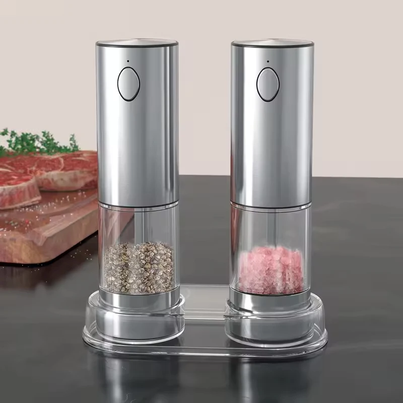 1/2PCS Electric Salt And Pepper Grinder with LED Light Gravity Sensing Adjustable Spice Mills Cordless Automatic Kitchen Gadget thumbnail 6