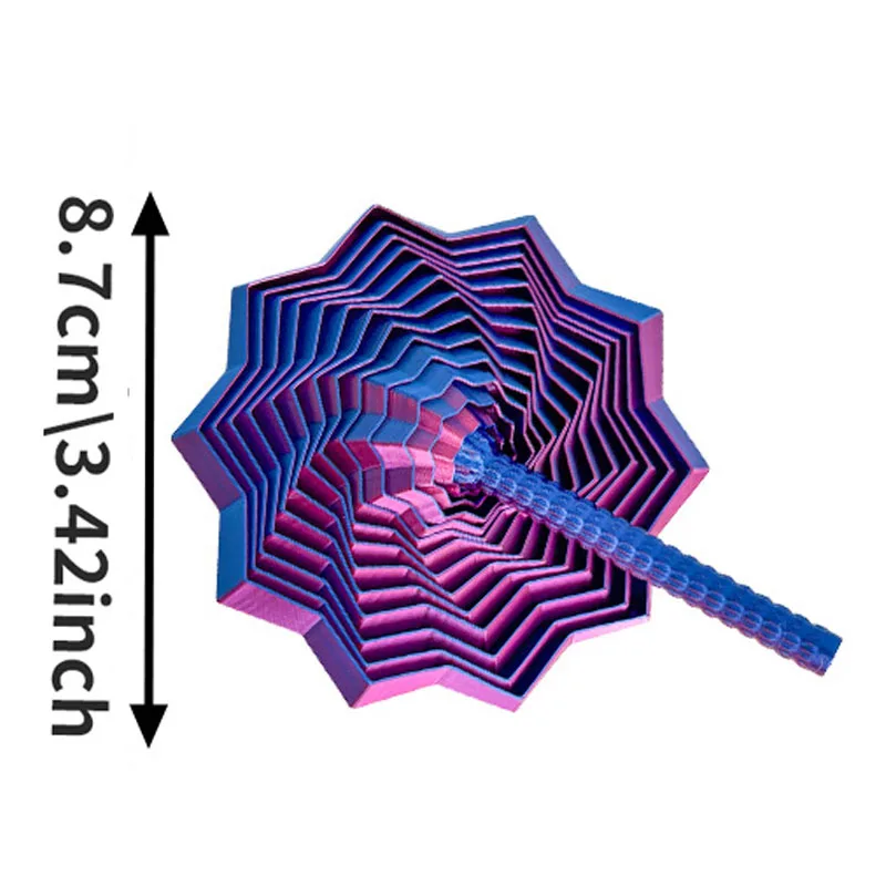 3D Printing Expanded Sensory Fidget Star Model Visual Illusion Hexagon Whirling Spiral Ornaments Stress Relief Board Game thumbnail 5