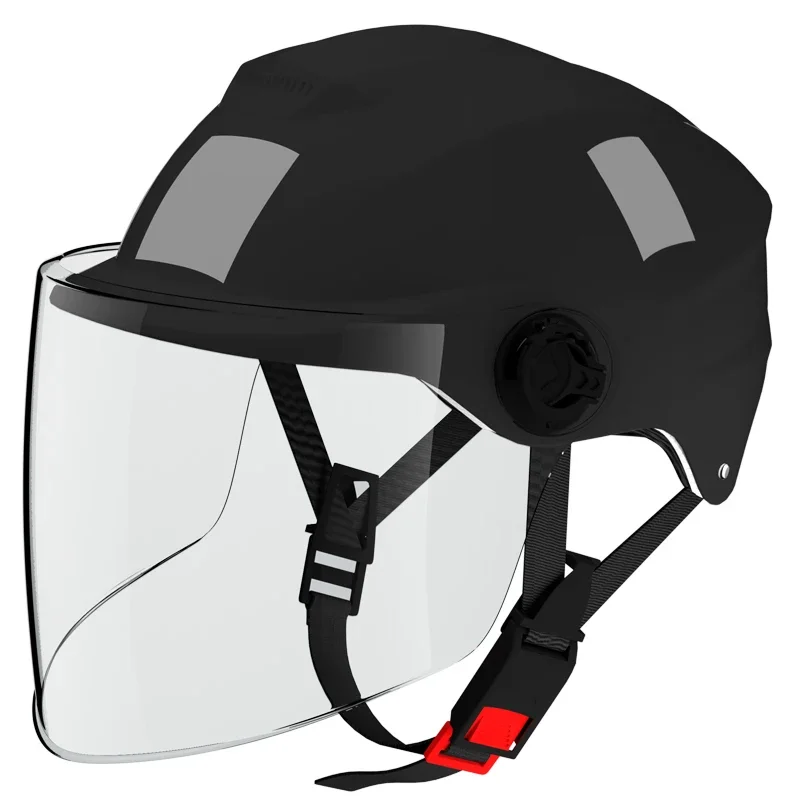 Unisex Electric Bike/Motorcycle Half-Shell Helmet with Summer Sun Protection All-Season Riding Safety Cap thumbnail 2