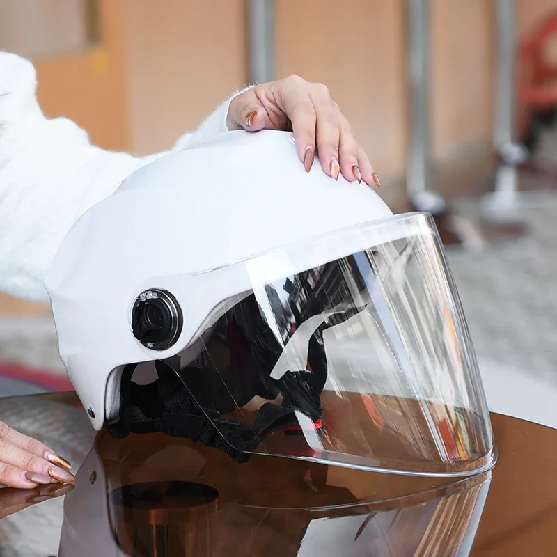 Unisex Electric Bike/Motorcycle Half-Shell Helmet with Summer Sun Protection All-Season Riding Safety Cap thumbnail 6
