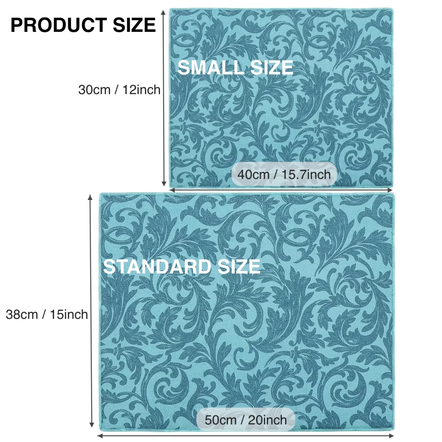 Dish Drying Mat For Kitchen Counter 30x40cm / 38x50cm Ultra Absorbent Microfiber Drying Mat, Anti-Slip Dishes Drainer Pad thumbnail 2