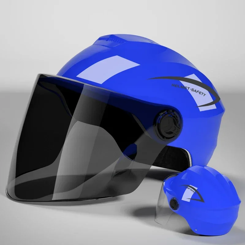 Lightweight Rainproof Half Helmet for Electric Bike & Motorcycle - Unisex All-Season Safety Cap with Sun Protection thumbnail 5