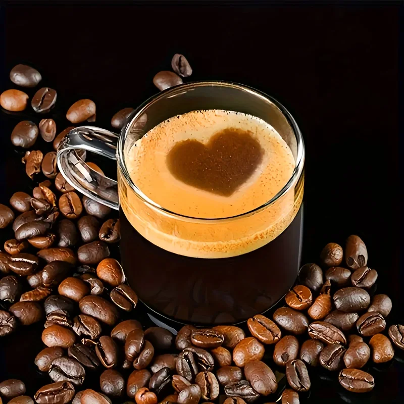 6-Piece Set, 100Ml-Mini Glass Water Cups, Glass Coffee Cups, Transparent Glass Cups with Handles, Kitchen Table Wine Glasses, Glassware Set, Suitable for Home Dining Tables, Coffee, Milk, Tea Cups, Flat-Bottomed Wine Glasses The Ideal Gift for Coffee Lovers, Safe to Use in Microwave Ovens and Dishwashers. thumbnail 5