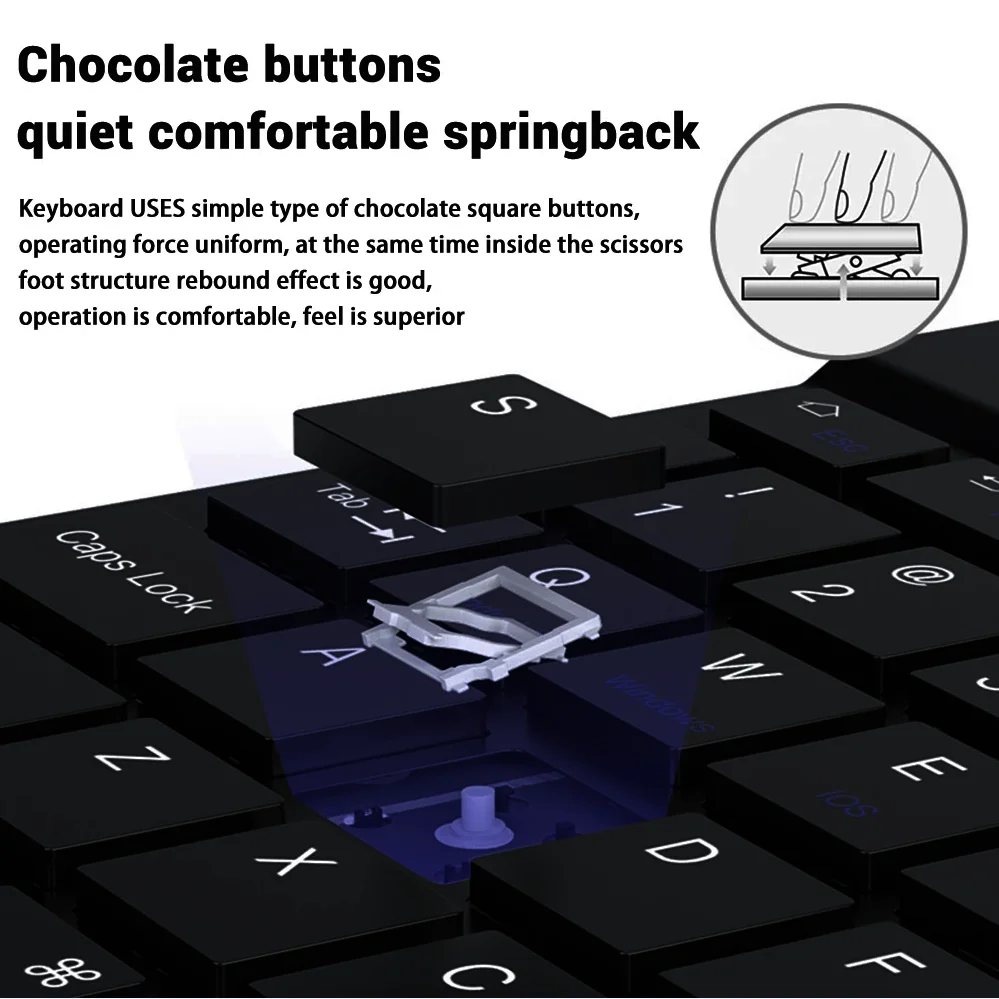 Russian Arabic Korean Spanish Portable 10 inch Wireless Keyboard and Mouse set For iPad Samsung Xiaomi Tablet Laptop Android IOS thumbnail 3