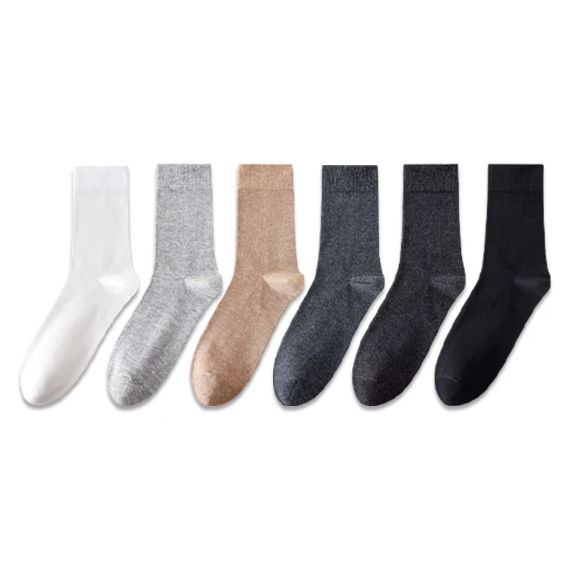 MiiOW 92% Pure Cotton Socks Men Business Dress Long Sock Crew Socks Antibacterial Anti Odor Anti-Pilling Breathable Sport Sock thumbnail 6