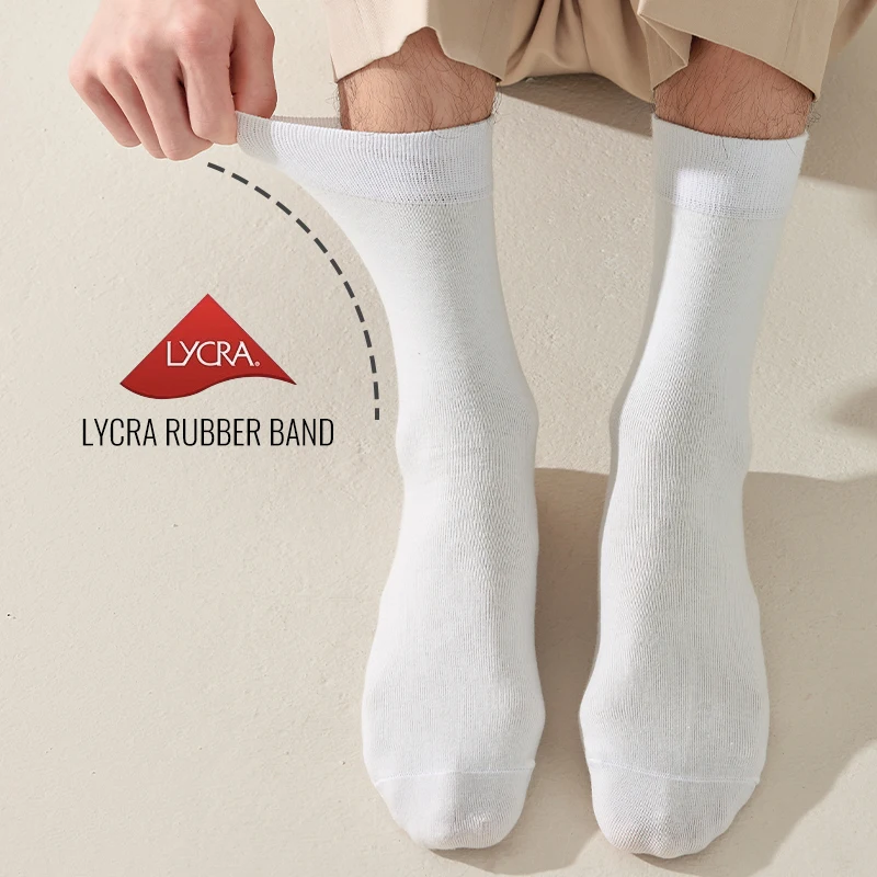 MiiOW 92% Pure Cotton Socks Men Business Dress Long Sock Crew Socks Antibacterial Anti Odor Anti-Pilling Breathable Sport Sock thumbnail 4
