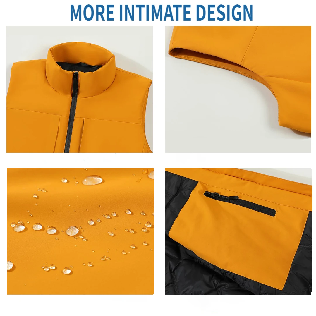 Custom Men's And Women Thicken Vests Windproof Waterproof Sleeveless Jackets Print logo Coat Down Cotton Warm  Casual Outerwer thumbnail 4