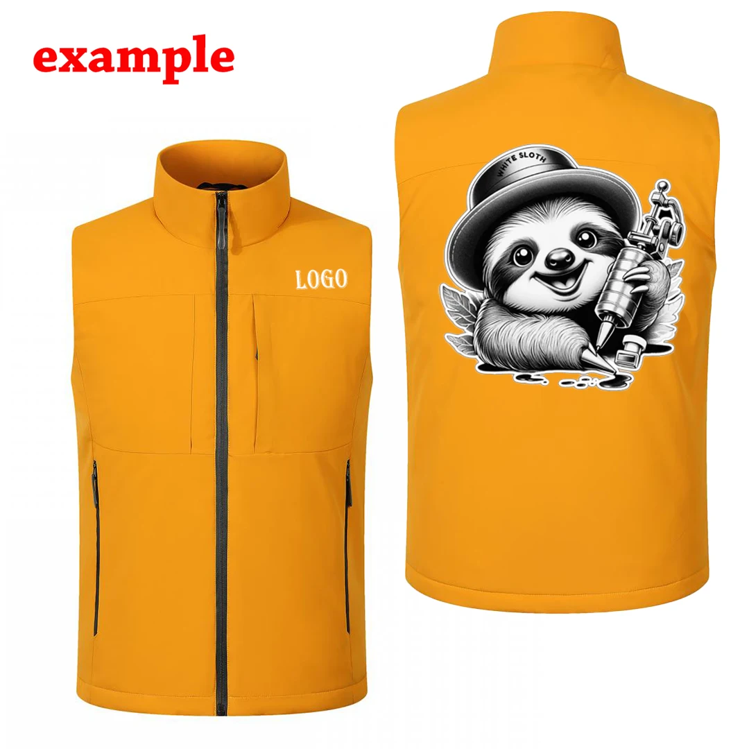 Custom Men's And Women Thicken Vests Windproof Waterproof Sleeveless Jackets Print logo Coat Down Cotton Warm  Casual Outerwer thumbnail 3
