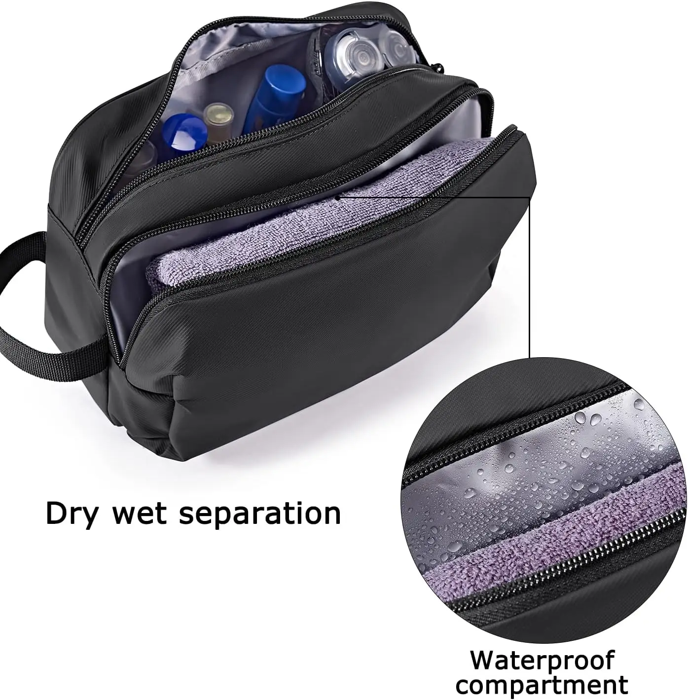 Toiletry Bag for Men, Travel Toiletry Organizer Dopp Kit Water-resistant Shaving Bag for Toiletries, Door Room Essentials thumbnail 4