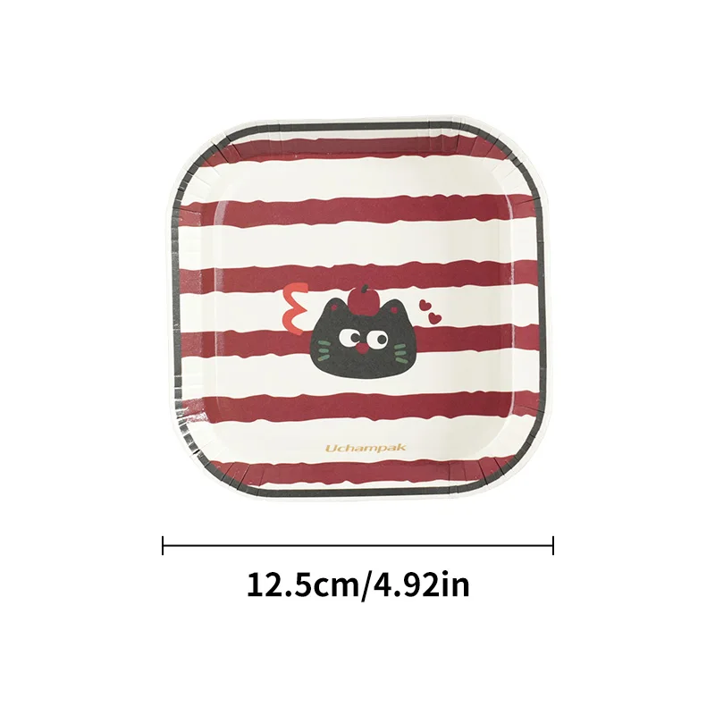 10-50pcs Disposable Square Cartoon Paper Plates Eco-friendly Kitchen Party Supplies Cake Dessert Lunch Picnic Paper Plate thumbnail 6
