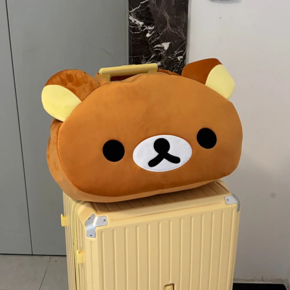 Kawaii Rilakkuma Plush Tote Bag Cute Brown White Bear Cartoon Handbag Soft Casual Shoulder Bag For Women Girl Large Capacity thumbnail 5