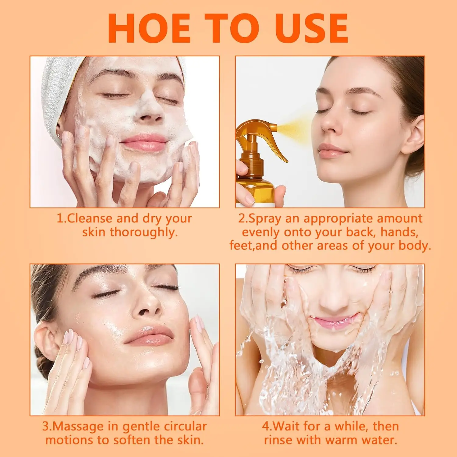 Body Keratin Care Kojic Acid Turmeric Spray Gently Exfoliating Peeling Solution Nourishing Hydrating Skin Care All Skin Types thumbnail 6