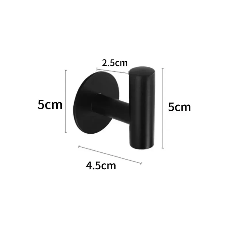 Black Self Adhesive Wall Hooks Hangers Key Holder Towel Holder Bathroom Organizer Rack Kitchen Strong Adhesive Wall Hooks thumbnail 2