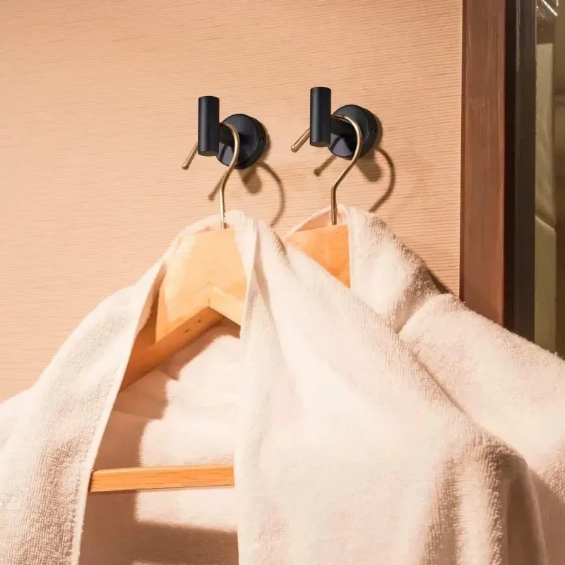Black Self Adhesive Wall Hooks Hangers Key Holder Towel Holder Bathroom Organizer Rack Kitchen Strong Adhesive Wall Hooks thumbnail 6