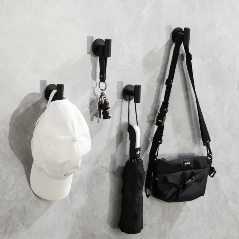 Black Self Adhesive Wall Hooks Hangers Key Holder Towel Holder Bathroom Organizer Rack Kitchen Strong Adhesive Wall Hooks thumbnail 3