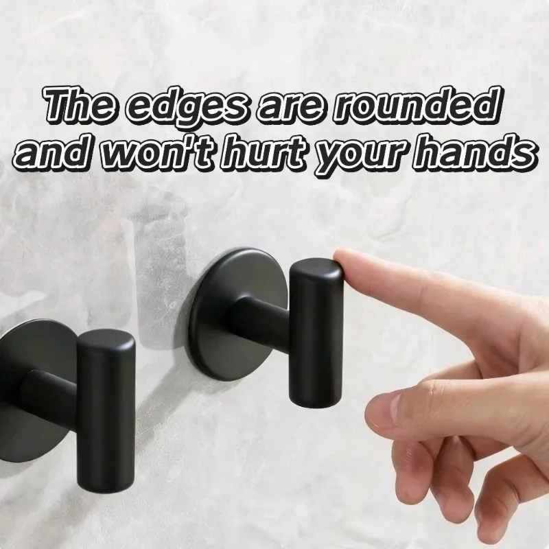 Black Self Adhesive Wall Hooks Hangers Key Holder Towel Holder Bathroom Organizer Rack Kitchen Strong Adhesive Wall Hooks thumbnail 5