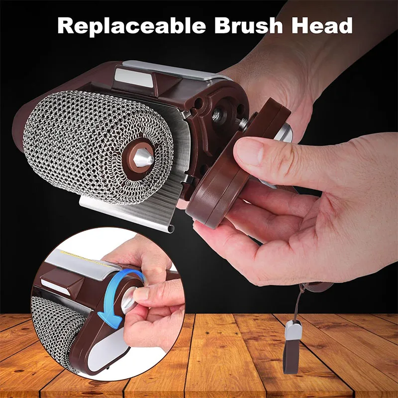 Bristle-Free Spinning Grill Brush Electric Rechargeable BBQ Grill Brush with 350 RPM Stainless Roller Grill Cleaning Brush thumbnail 4