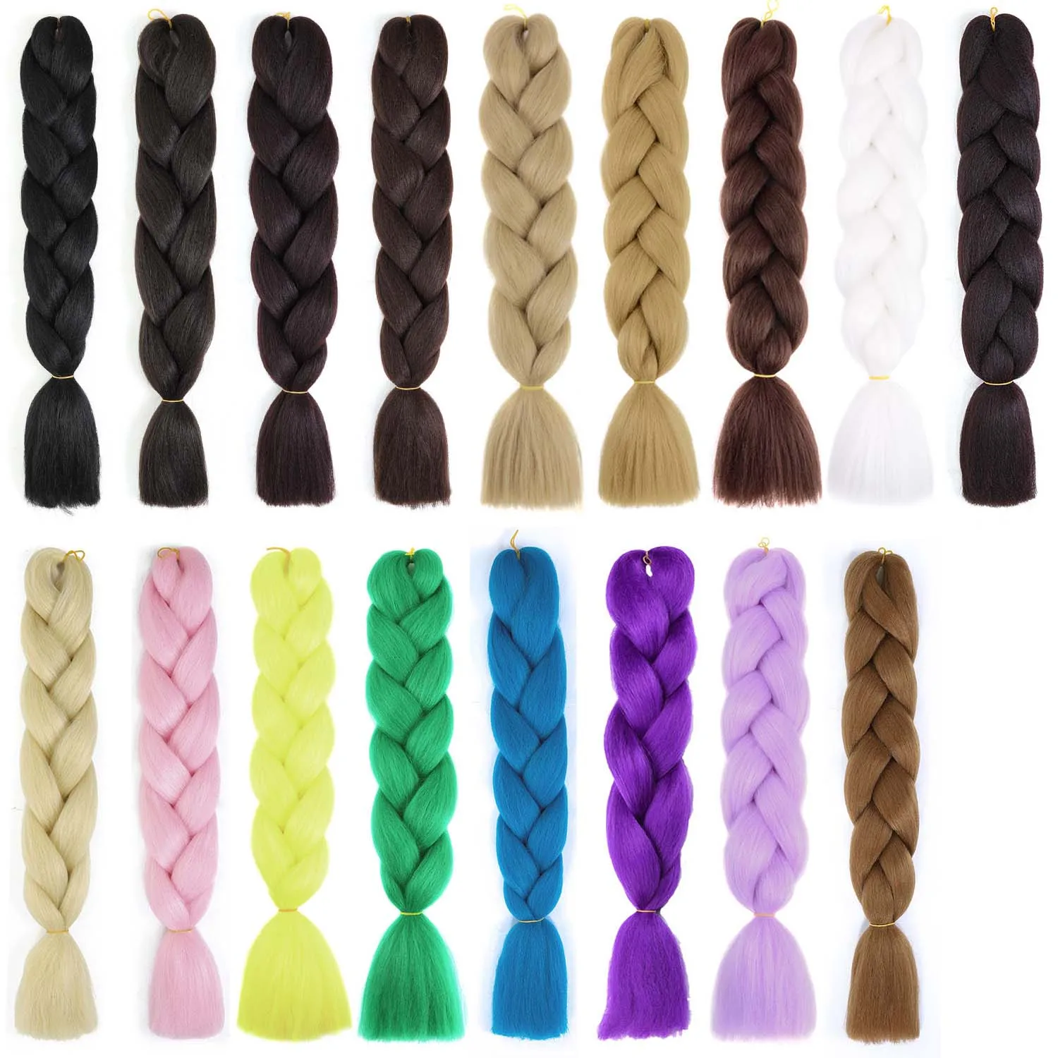 Synthetic 24Inch Purple Braiding Hair Extensions for Crochet Braids DIY Jumbo Ponytail Braid,Ru Mi Hairstyle,Multi-colored Hair thumbnail 3