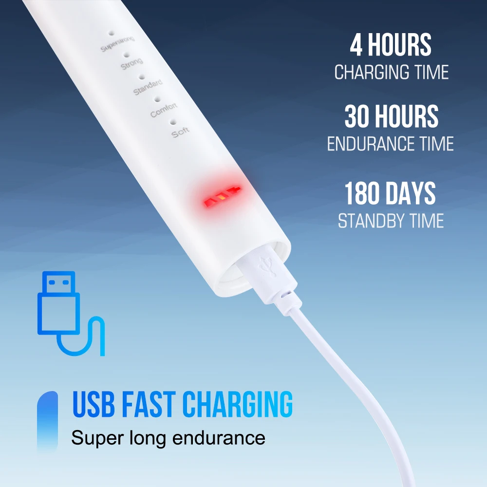 Electric Toothbrush with Sonic Cleaning 3-in-1 for Removing Tartar Whitening Teeth Oral Care USB Charging Replacing Brush Head thumbnail 3