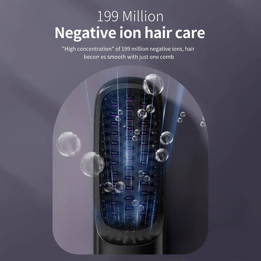 Cordless Hair Straightener Brush 3 Temperature Electric Negative Ions Ceramic Anti-Scald Heated Comb Hair Styling Tools thumbnail 5
