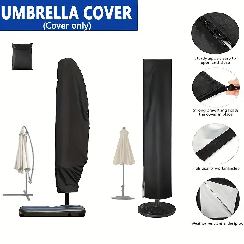 Universal Waterproof Umbrella Cover Cantilever Parasol Cover Outdoor Patio Garden Furniture Protection thumbnail 6