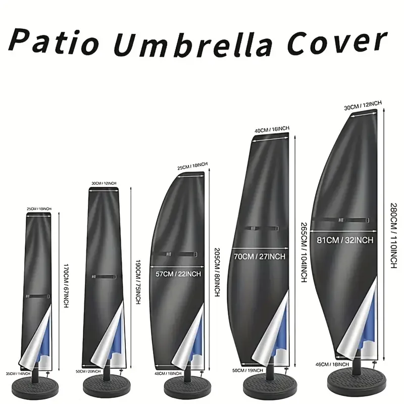 Universal Waterproof Umbrella Cover Cantilever Parasol Cover Outdoor Patio Garden Furniture Protection thumbnail 4