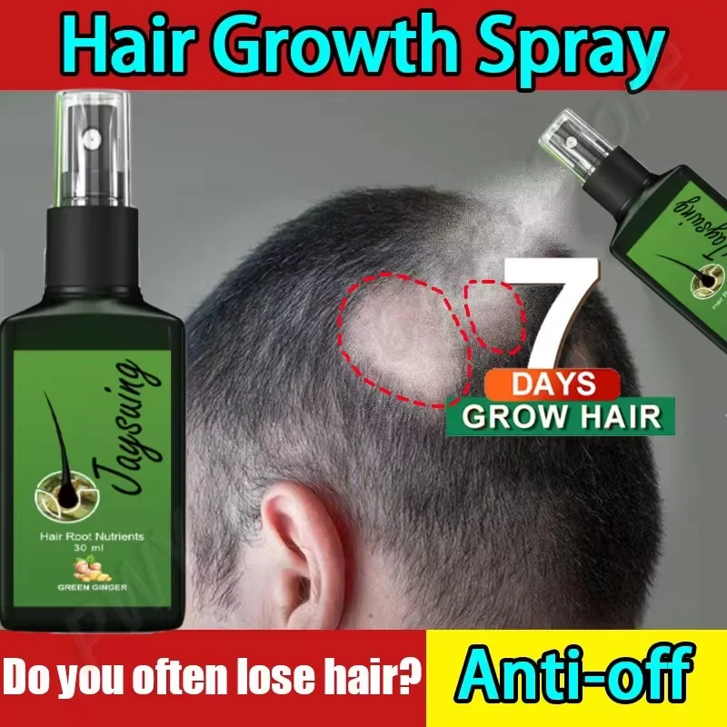 Fast Ginger Hair Growth Spray Roots Grow Anti Hair Loss Hair Regrowth Serum Scalp Damaged Repair Nourish Care Products Women Men thumbnail 3