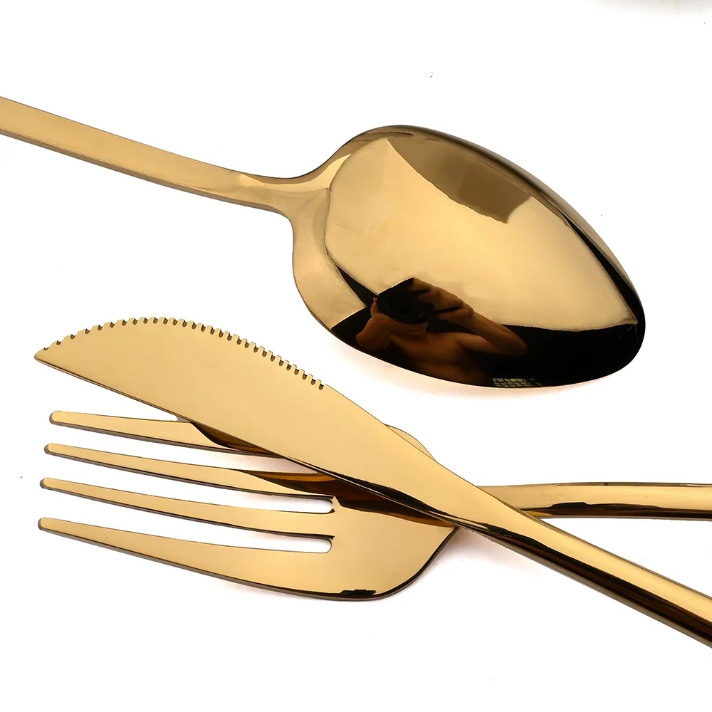 24pcs Christmas Dinnerware Set Stainless Steel Cutlery Set Gold Western Tableware Fork Knife Spoon Flatware Set Silverware Set thumbnail 3