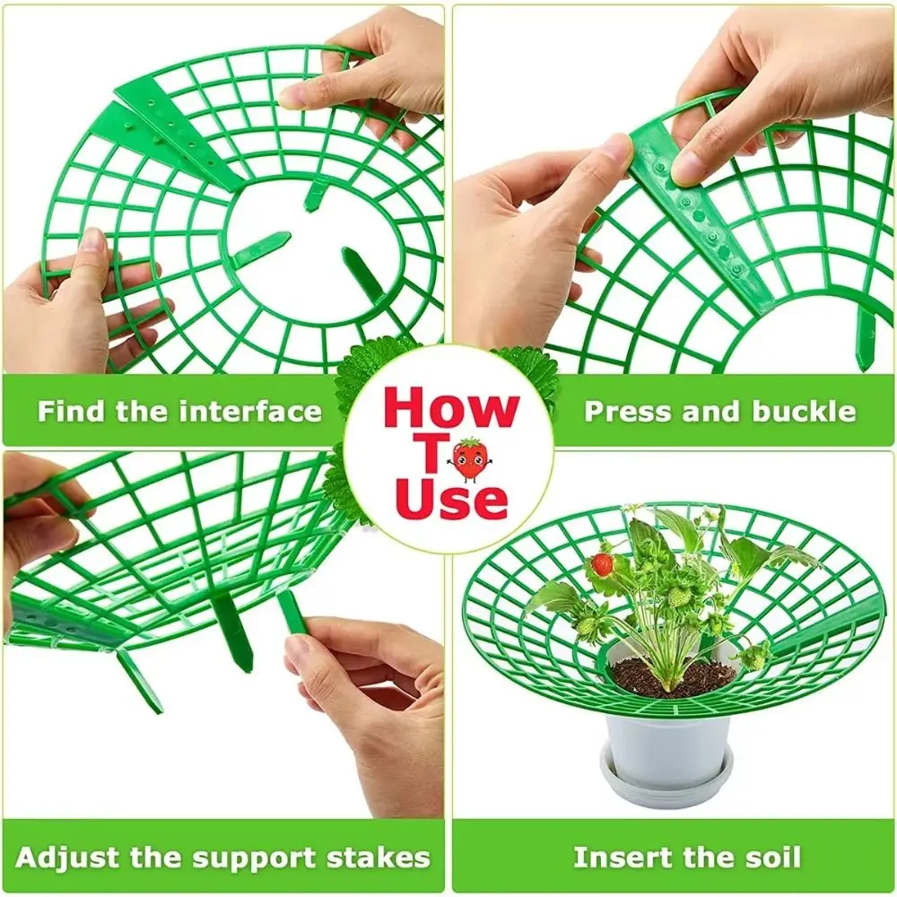 1/3Pcs Round Strawberry Stand Anti-corrosion Anti-ground Strawberry Cradle Support with Three Sturdy Legs Trellis Planter Insert thumbnail 6
