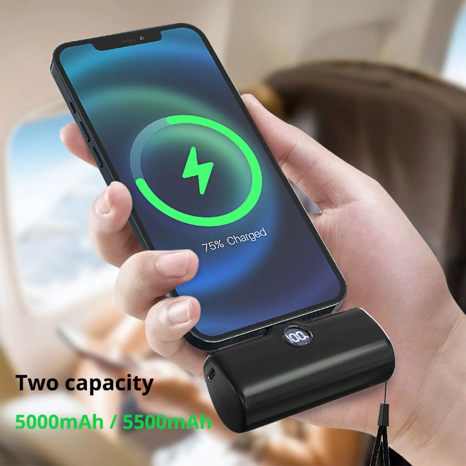 Pocket-sized Mini Power Bank Compact External Battery Portable Charger 5000mAh 5500mAh Spare Battery for iPhone Samsung Xiaomi thumbnail 2