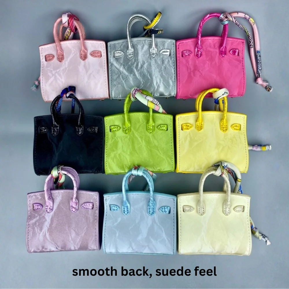 Handcrafted Mini House-Shaped Handbag with Puppy Keychain Suede Touch Bag Charm Purse Accessory for Earphones Coins Lipsticks thumbnail 5