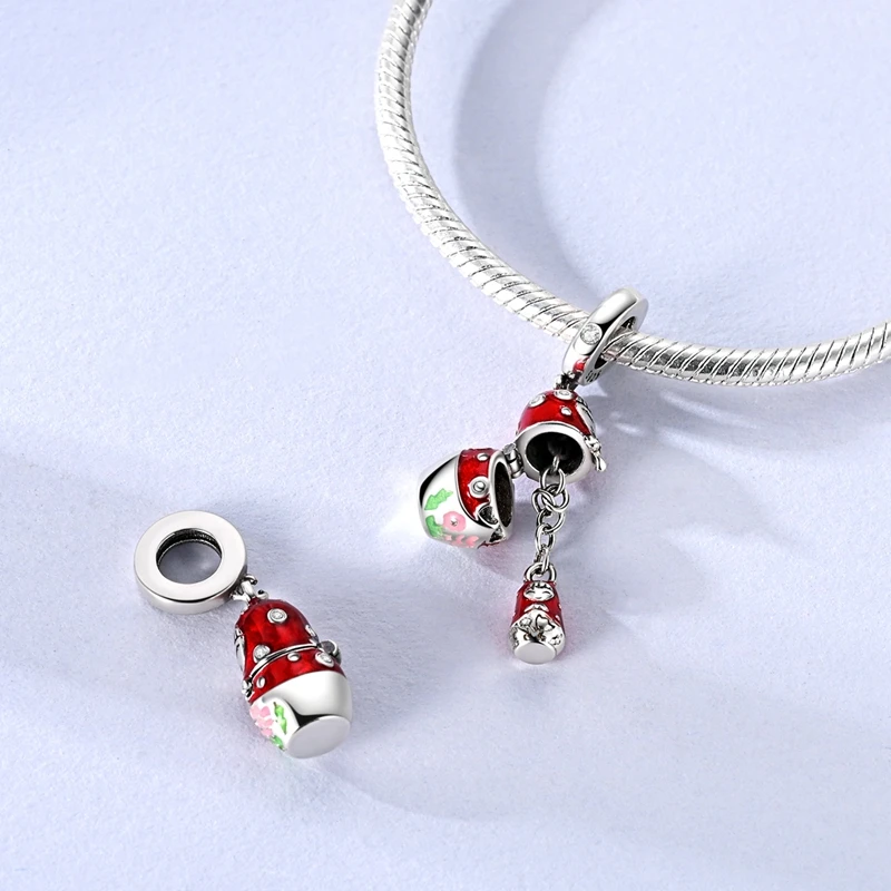 Hot Sales Original 925 Sterling Silver Charms Bead Ballet Shoes Bow Perfume Dress Pendant Fit Bracelet Bangle Woman Jewelry Gift thumbnail 3