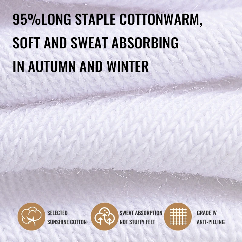 MiiOW 100% Pure Cotton Socks Men Business Dress White Black Long Sock Deodorant Antibacterial Sports Sock Running Short Sock thumbnail 2