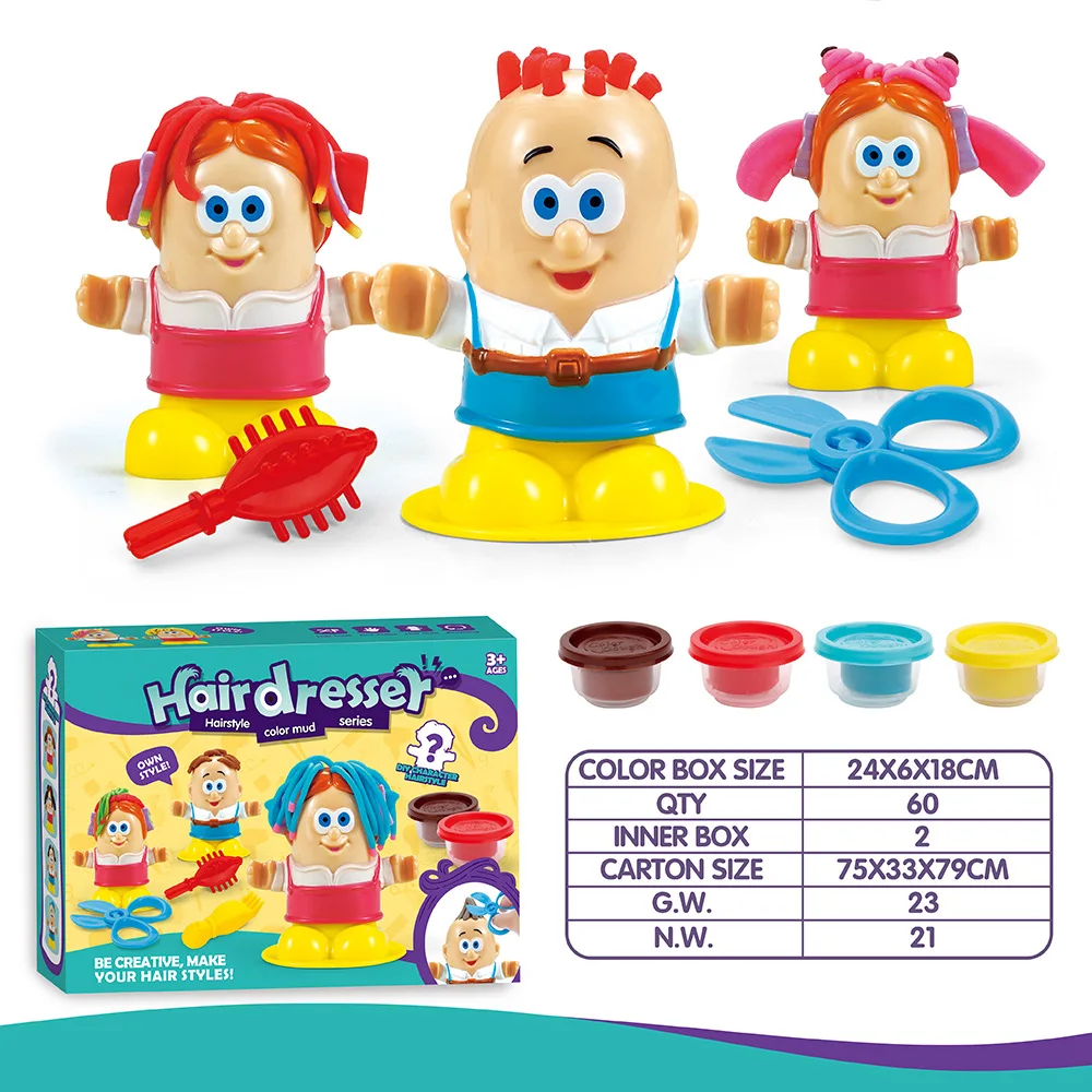 Children's Creative Diy Barber Clay Toy Set Parent Child Early Education Toys thumbnail 3