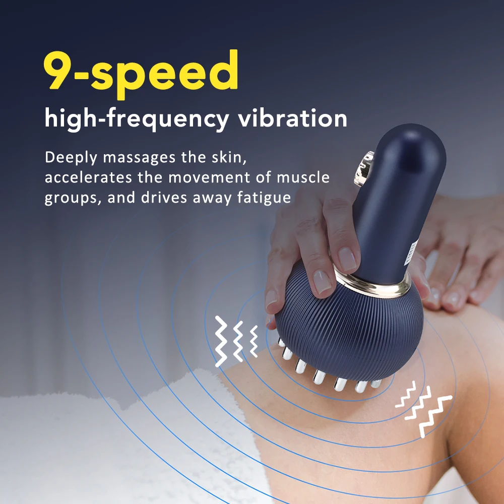 Wlireless Eletric Heated Meridian Brush Massage Lymphatic Drainage Machine Heating Microcurrent Anti Cellulite Body Back Massage thumbnail 3