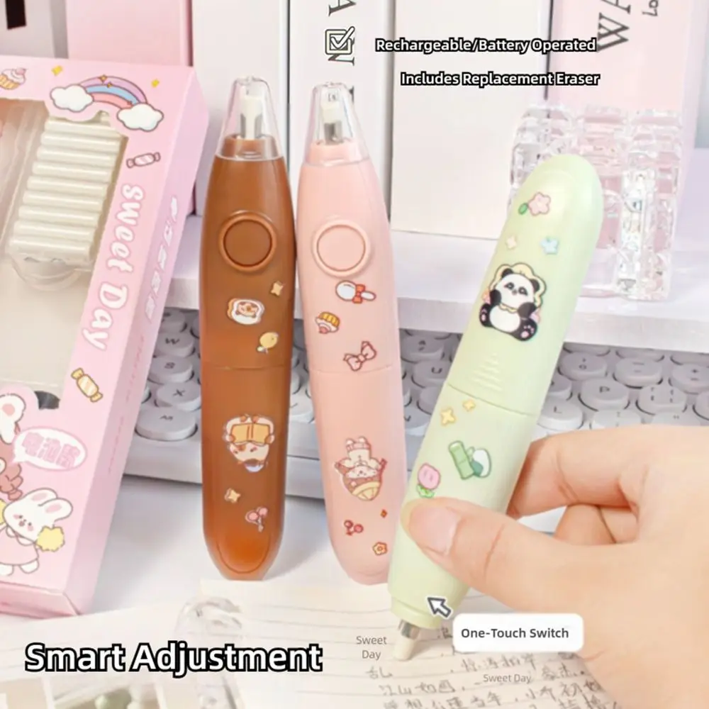 Pencil Eraser Design Electric Eraser Set Battery Powered with Replaceable Core Automatic Eraser No Debris Eraser Students Use thumbnail 3