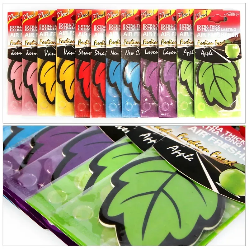 1/2/4/6PCS Car Air Freshener Natural Scented Tea Paper Auto Hanging Vanilla Perfume Fragrance Leaf Shape Car Accessories thumbnail 2