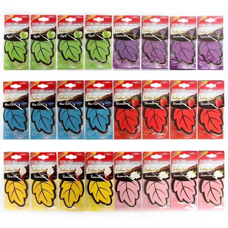1/2/4/6PCS Car Air Freshener Natural Scented Tea Paper Auto Hanging Vanilla Perfume Fragrance Leaf Shape Car Accessories thumbnail 4