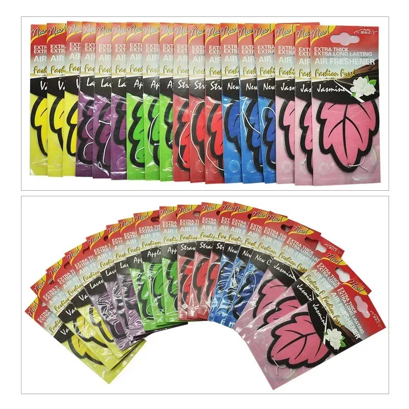 1/2/4/6PCS Car Air Freshener Natural Scented Tea Paper Auto Hanging Vanilla Perfume Fragrance Leaf Shape Car Accessories thumbnail 5