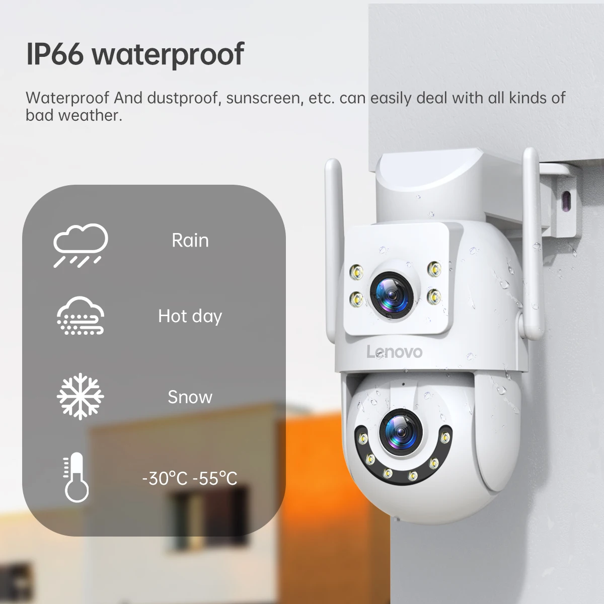 Lenovo 8MP HD Outdoor Security Camera with Dual Lens Dual Screen AI Tracking PTZ Color Night Vision Surveillance Protection thumbnail 5