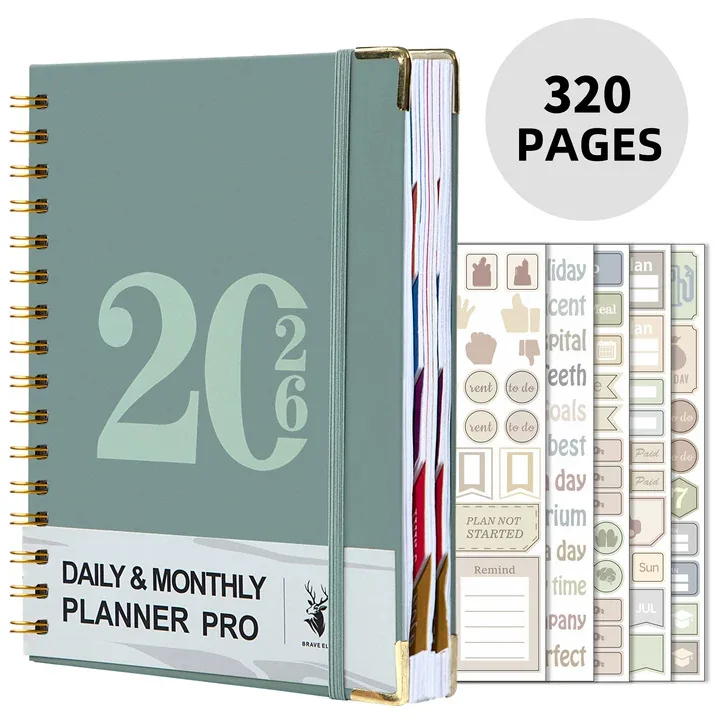 2026 Planner-320Pages-A Weekly And Monthly Organizer for 365 Days, Enjoyable And with Stickers, Featuring Double-Seam Binding thumbnail 5