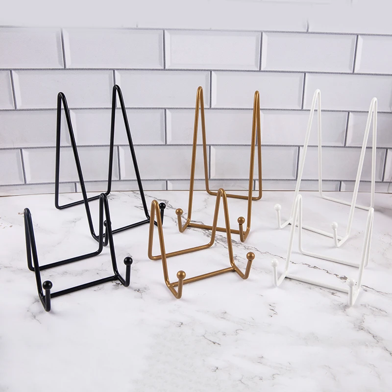 1PCS Iron Art Magazine Display Stand Dish Rack Plate Bowl Picture Frame Photo Book Pedestal Holder Decoration Storage Ornaments thumbnail 3