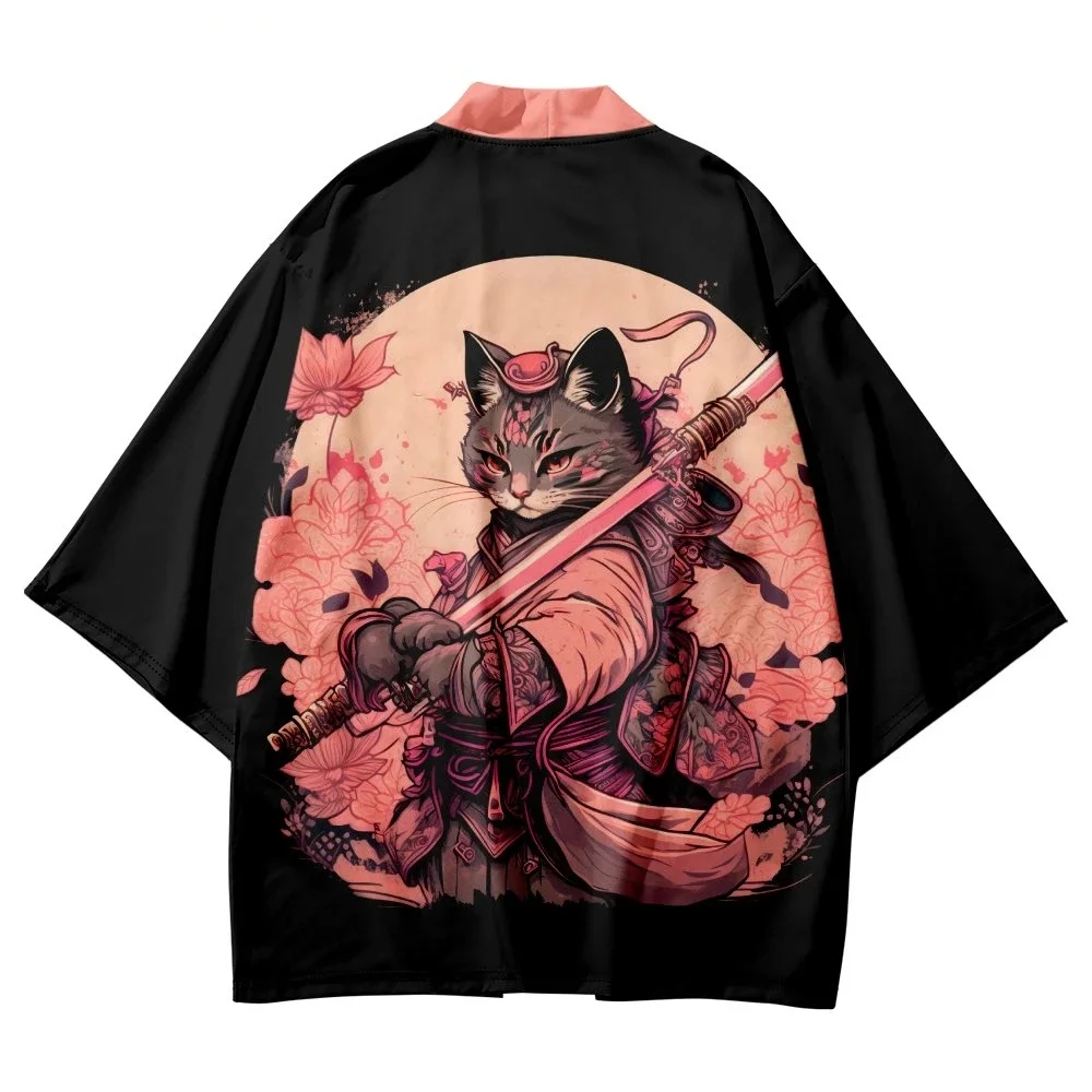 Vintage Style Traditional Print Kimono 2025 Fashion Men Women Cardigan Asian Clothing Summer Beach Yukata Japanese Samurai Haori thumbnail 6