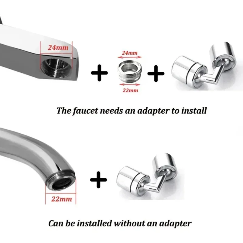 720°Universal Kitchen Faucet Anti-splash Aerator Bathroom Tap Rotatable Faucet Sprayer Saving Water Tap Nozzle Extender Adapter thumbnail 4