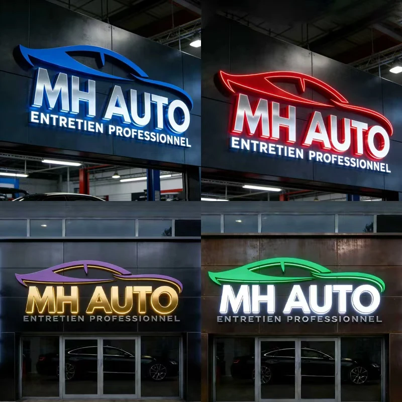 Custom Business Large 3D Led Letter Illuminated Sign Backlit Business Logo for Auto Shop Beauty Clinic Mobile Repair Store thumbnail 4