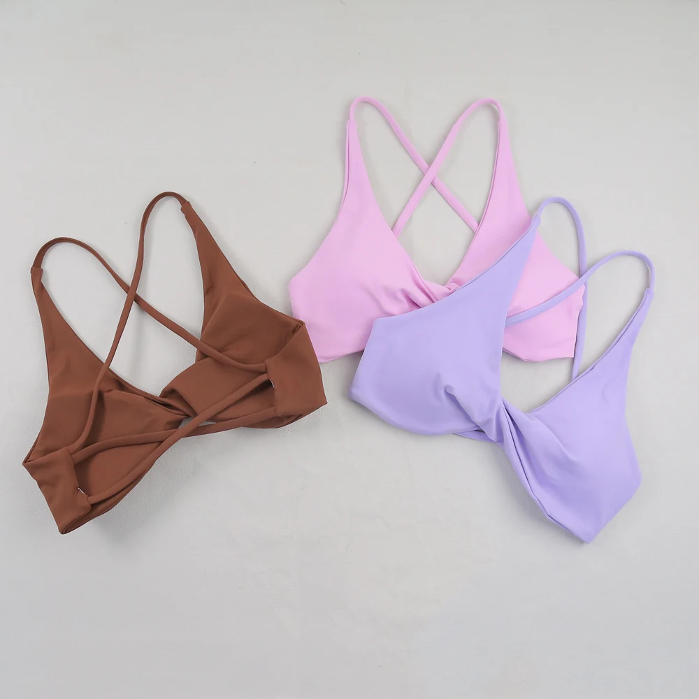 Sexy Slim Shoulder Straps Somfortable High Stretch Sports Underwear Gym Workout Breathable Detachable Yoga Bra thumbnail 2