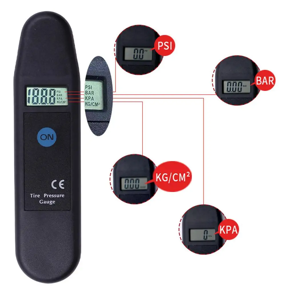 Digital Car Tire Tyre Air Pressure Gauge Meter LCD Display Manometer Barometers Tester PSI/KPA/BAR/KG/CM2 For Car