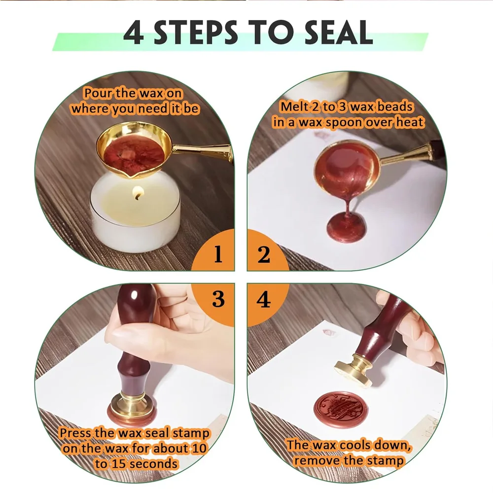 Custom Brass Wax Seal Stamp Own Personalized Logo Sealing Wax Stamp with 2 initials for DIY Wedding Invitation&Letters wax seal thumbnail 4