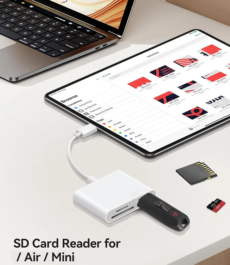 USB C SD Card Reader Adapter,Type C Micro SD TF Card Reader Adapter, 3 in 1 USB C to USB Camera Memory Card Reader Adapter thumbnail 6